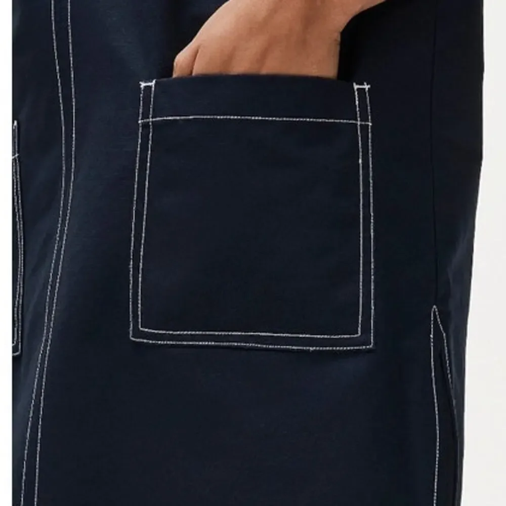 NWT J. Crew Patch-Pocket Pullover Dress In Structured Cotton Poplin Navy 2X